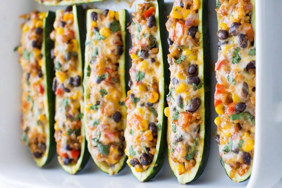 High protein vegetarian Mexican Zucchini Burrito Boats v2.jpg
