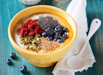 Bowl of berries and yogurt