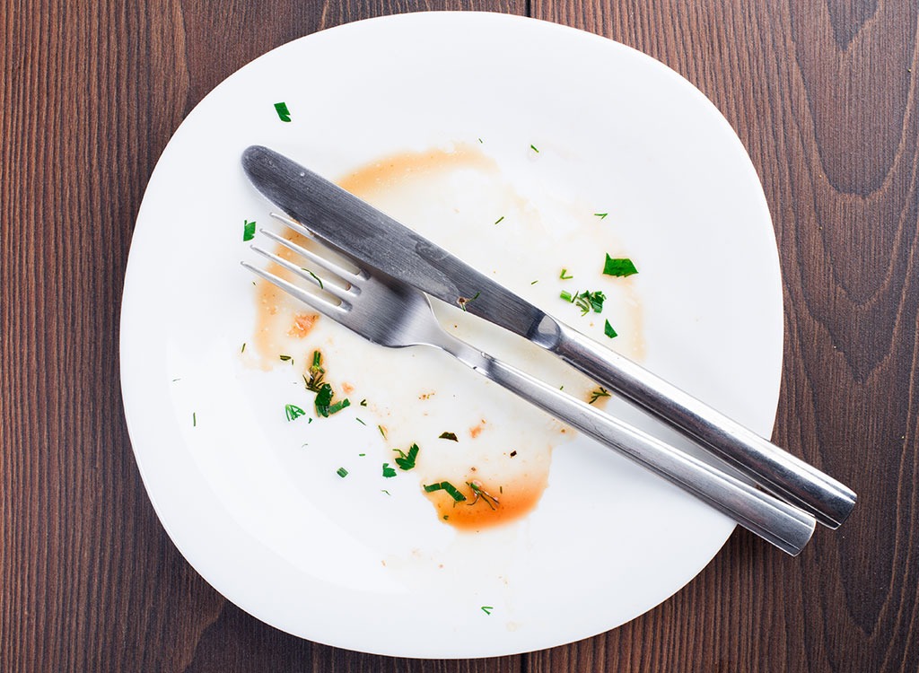 Restaurant clean plate fork knife.jpg