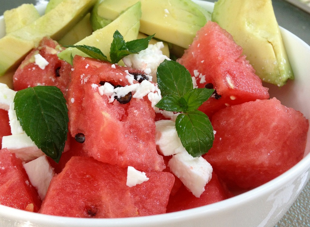 Watermelon and avocado salad