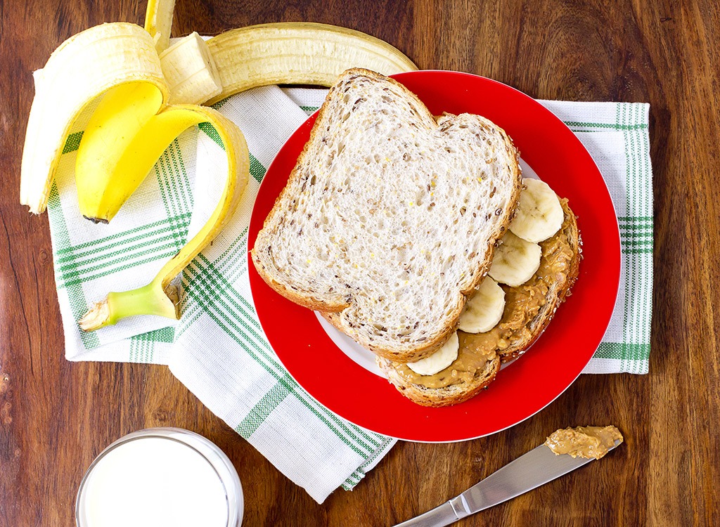 Peanut butter and banana sandwich