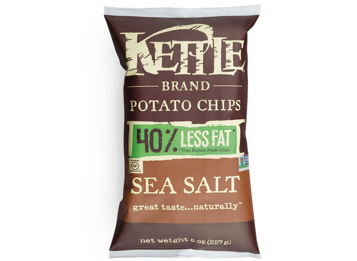 Kettle brand potato chip less fat sea salt - best healthy low calorie chips