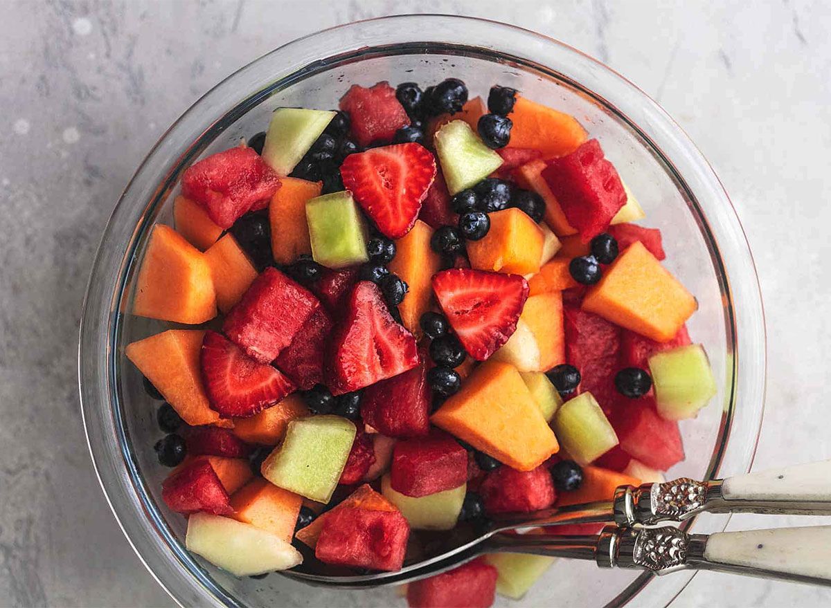 summer melon fruit salad with berries
