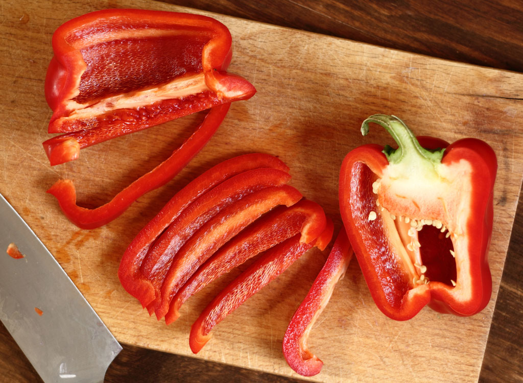 Sliced red bell pepper - food for hair loss