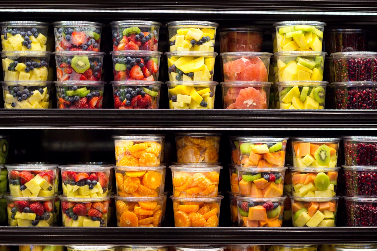 Fruit salad plastic container