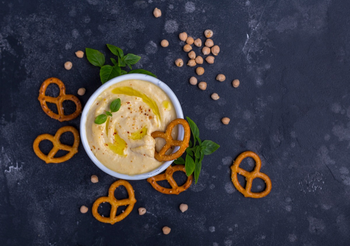 hummus and pretzels