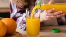Pouring orange juice