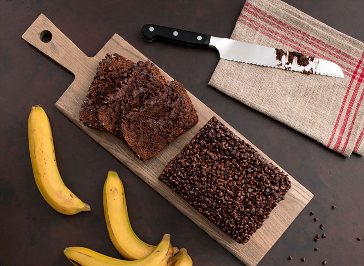 loaf of chocolate banana bread