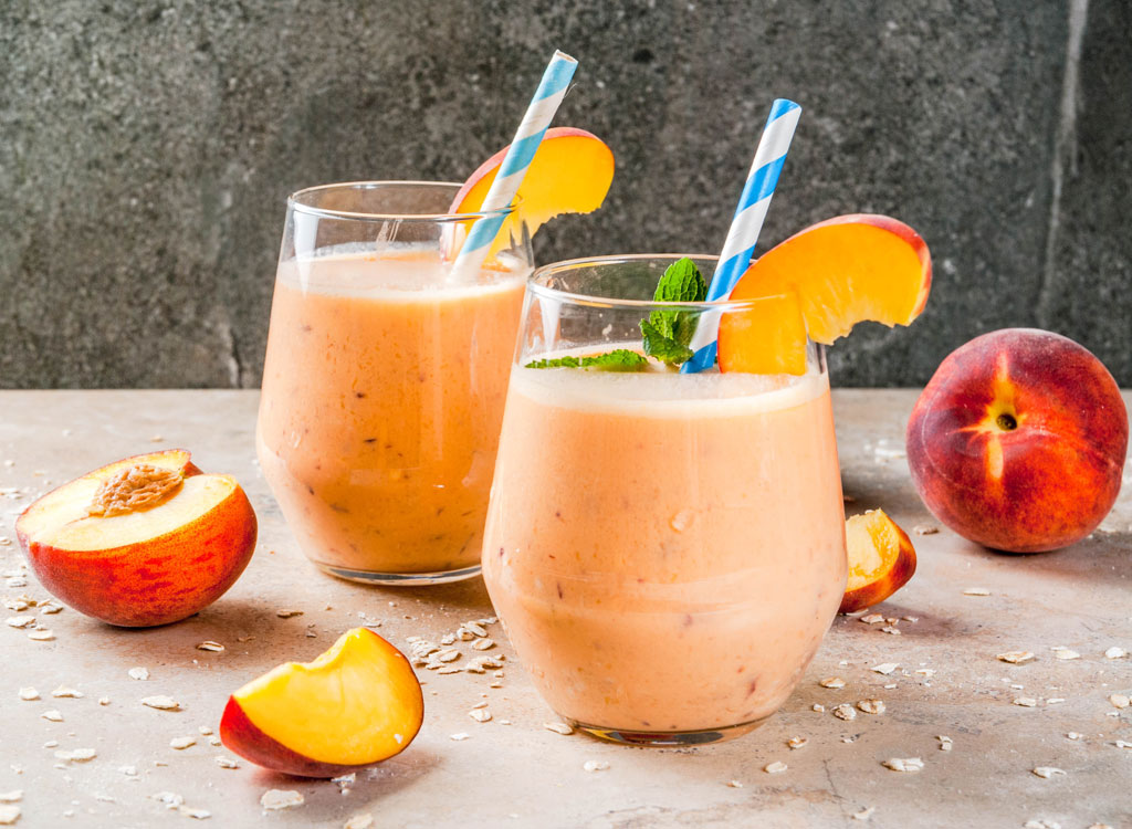 Peach banana oat smoothie