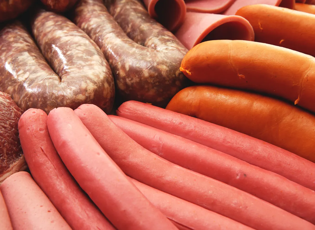 Processed meat sausage hot dog red meat delicatessen