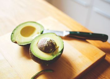 Avocado sliced in half