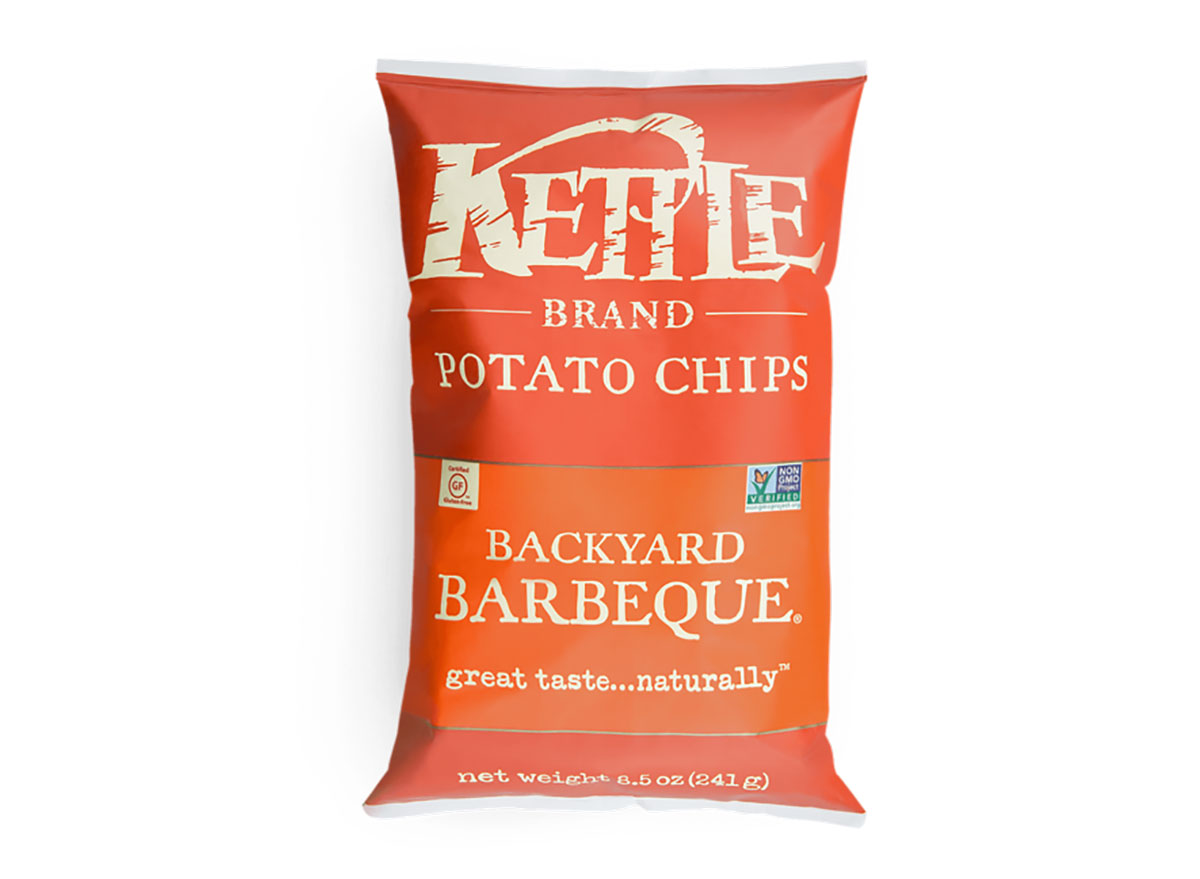 bag of organic kettle chips bbq flavor