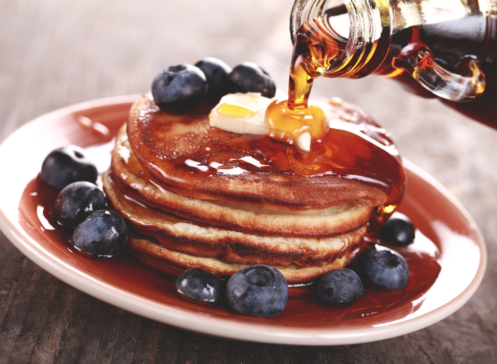 Real maple syrup pancakes