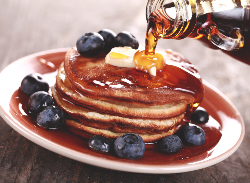 Real maple syrup pancakes