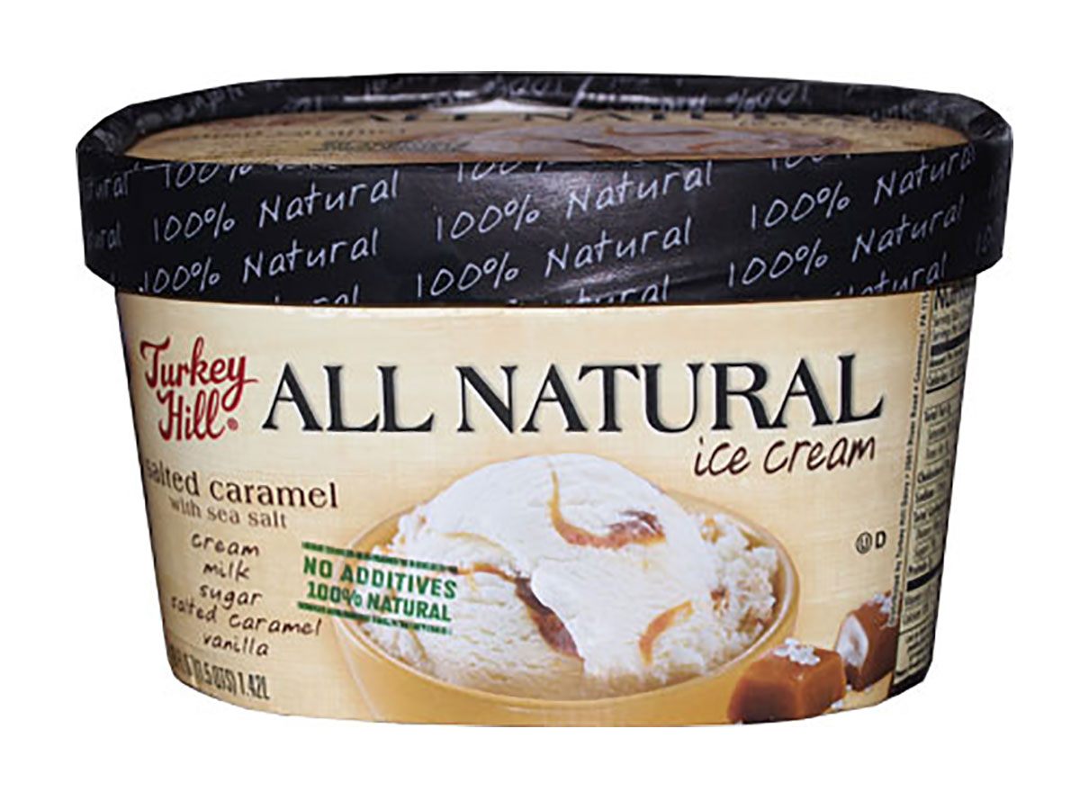 carton of turkey hill salted ice cream