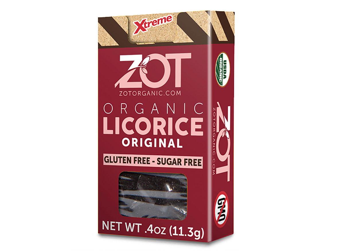 box of zot organic licorice