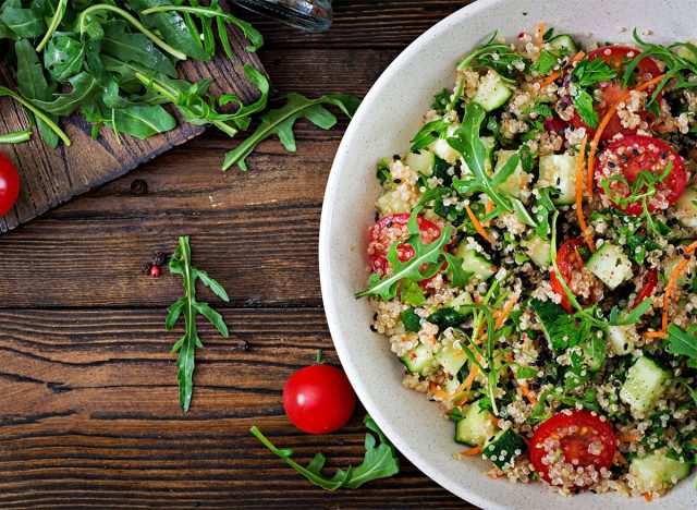 quinoa and arugula salad bowl