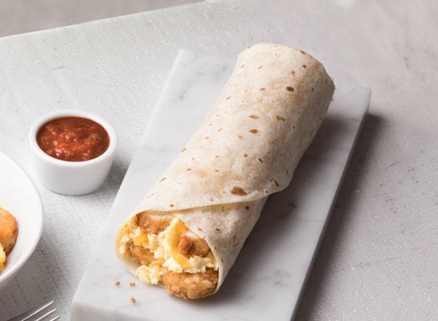 Chick fil a hash brown scramble burrito