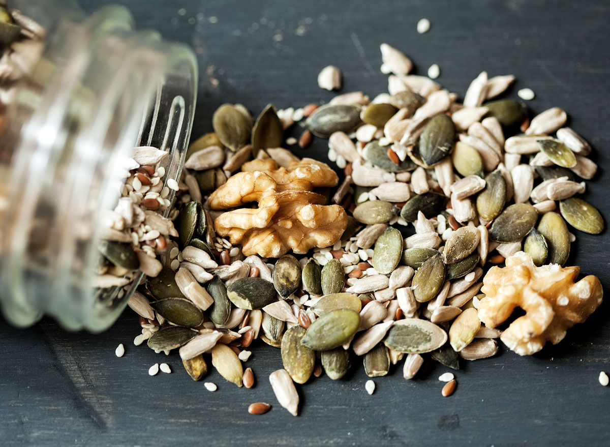 Walnuts sunflower flax sesame pumpkin seeds - ovarian cancer diet