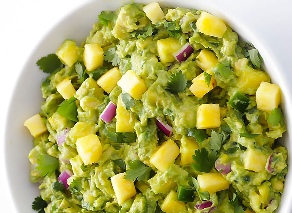 pineapple guacamole in bowl