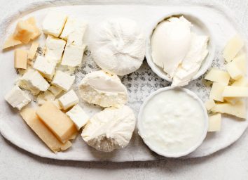 Plate of soft cheeses