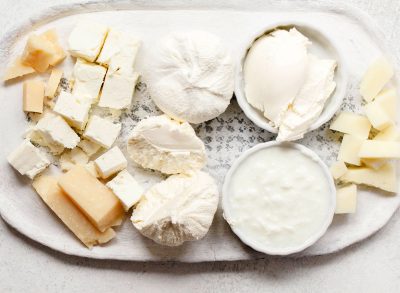 Plate of soft cheeses