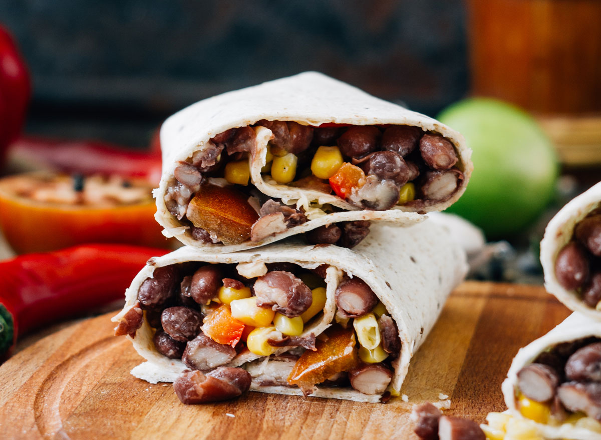 Vegetarian black bean burrito