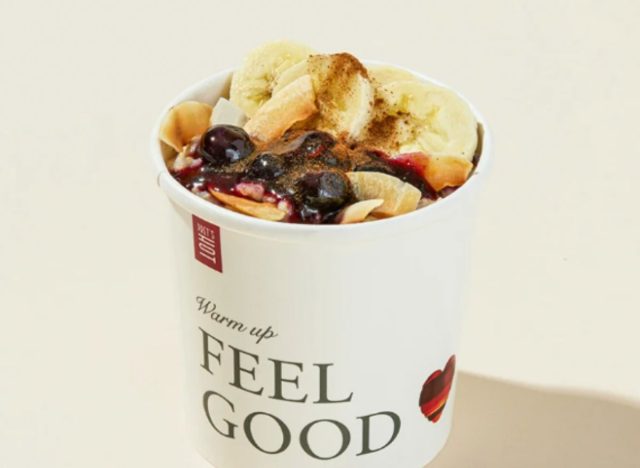 cup of oatmeal from Pret A Manger