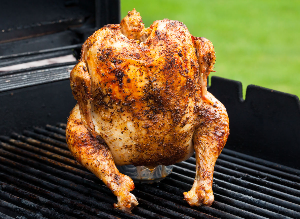 Beer can grilled turkey