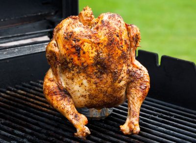 Beer can grilled chicken