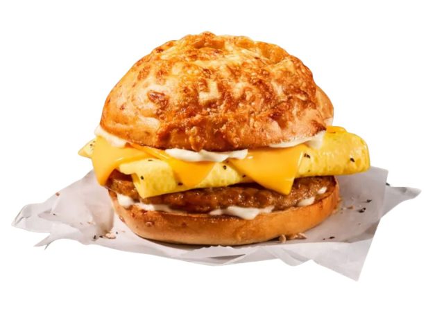 Panera sausage, egg, and cheese asiago bagel