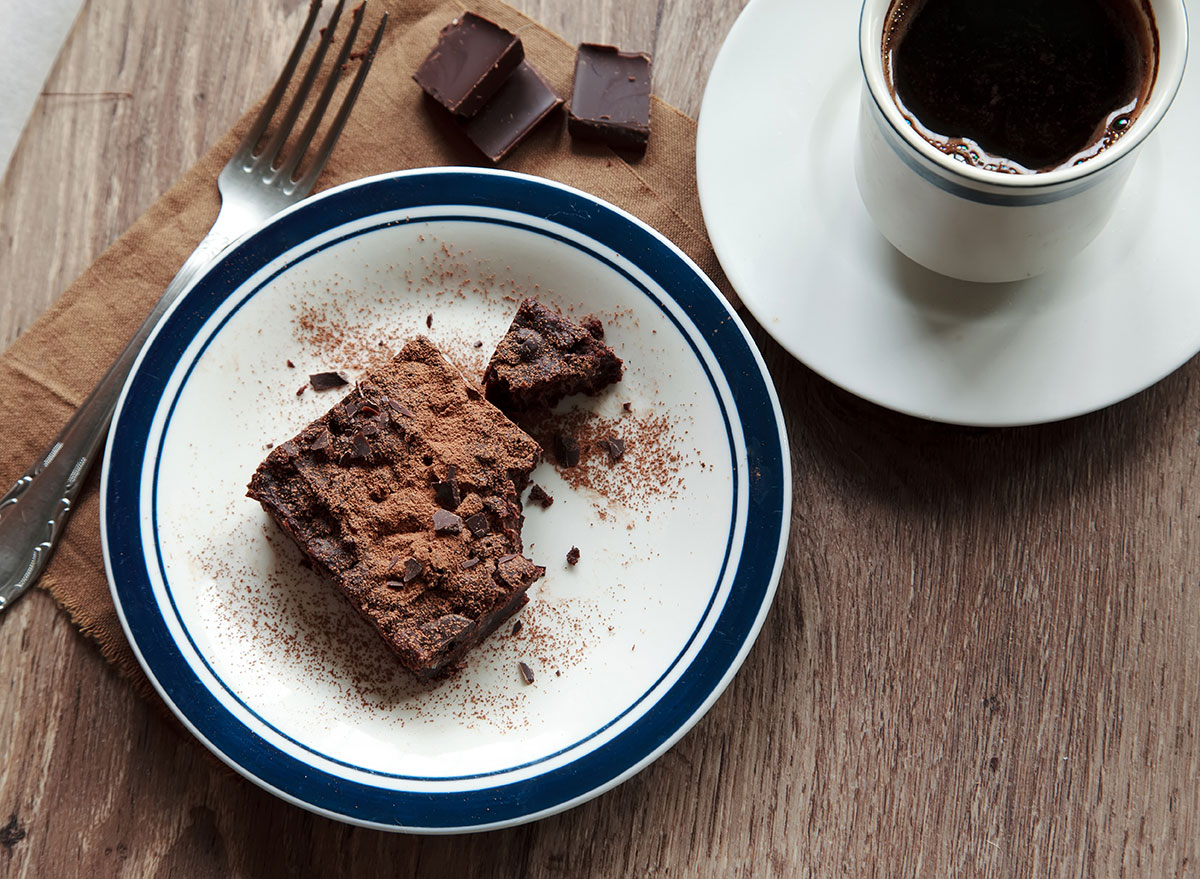 brownie with coffee