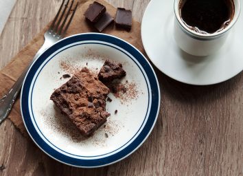 brownie with coffee