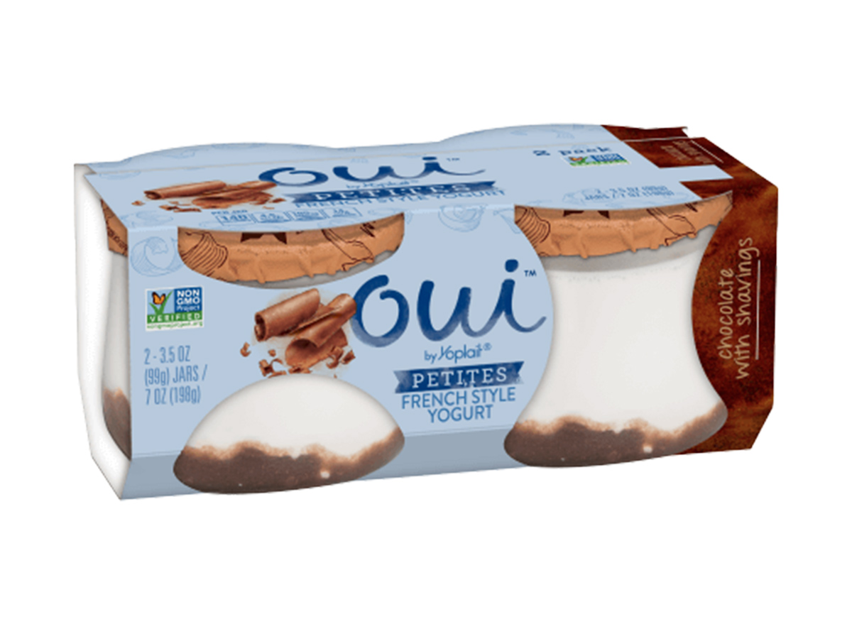Dark chocolate Oui Petit yogurt cups, low calorie desserts