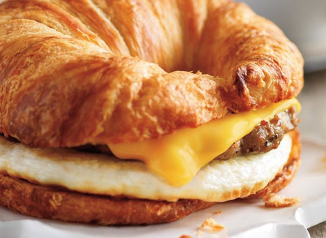 Dunkin Donuts sausage egg cheese croissant