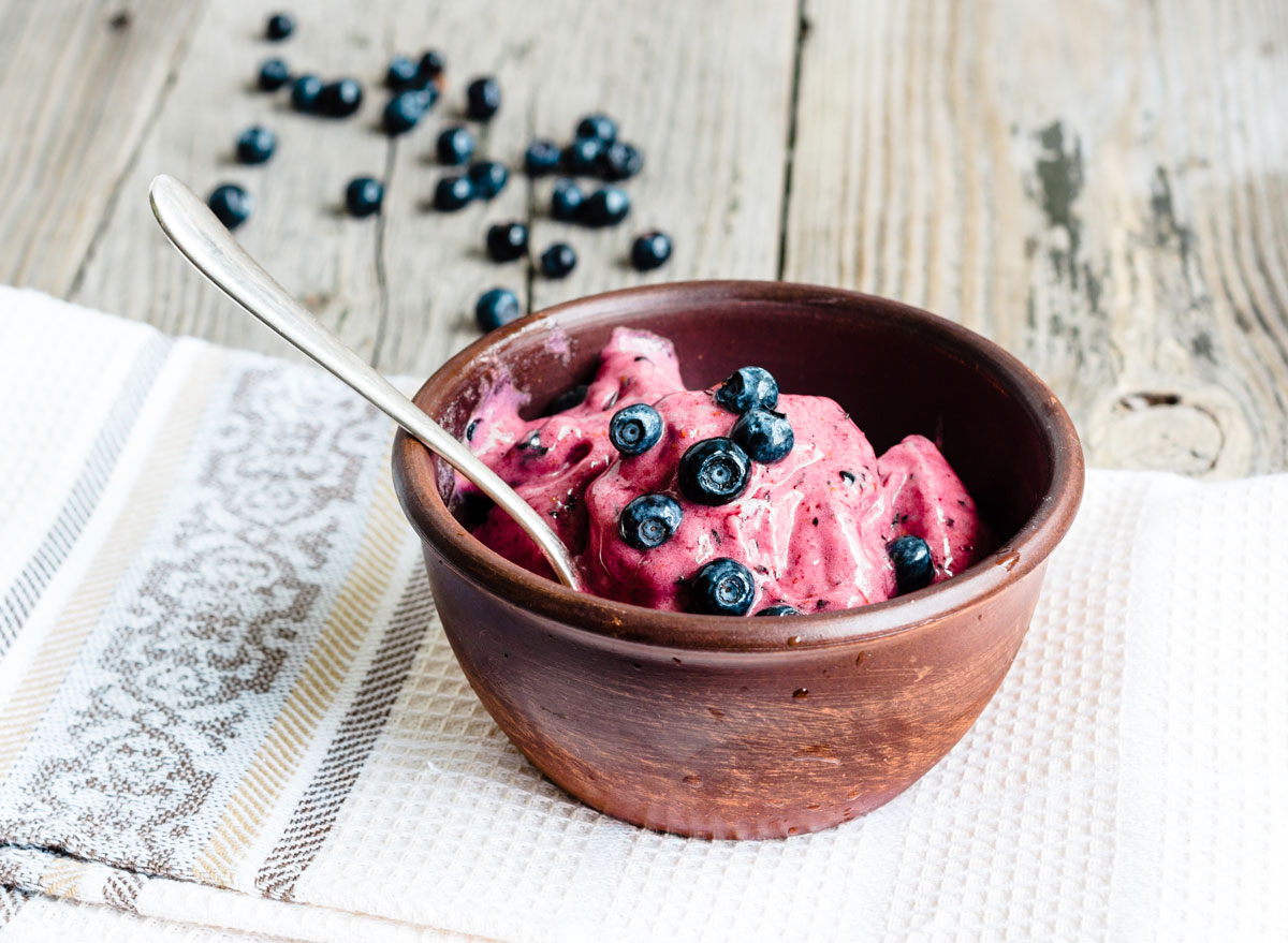 Healthy desserts fruit banana ice cream blueberries