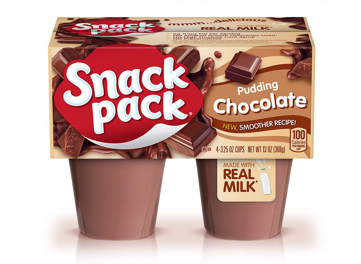 Snack Pack chocolate pudding cups, low calorie desserts