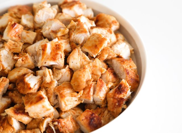 Cubed diced grilled chicken