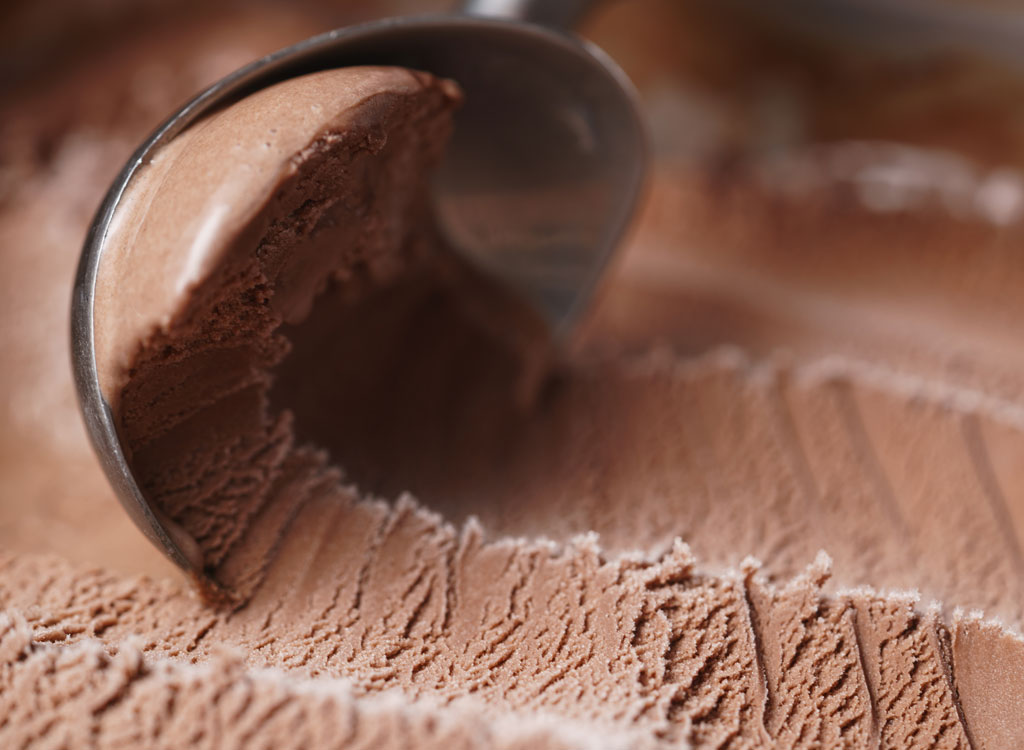 Scoop chocolate ice cream
