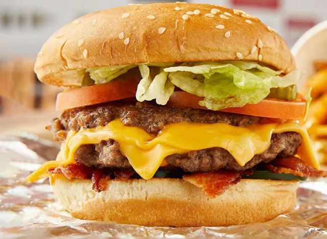 five guys bacon cheeseburger