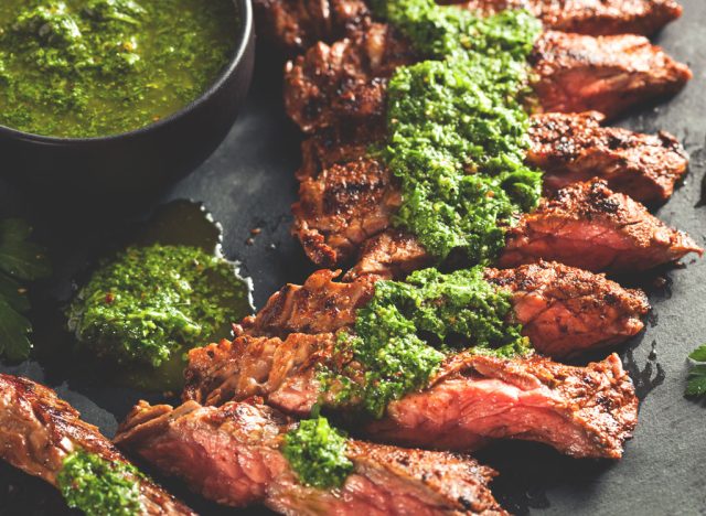 Grilled skirt steak