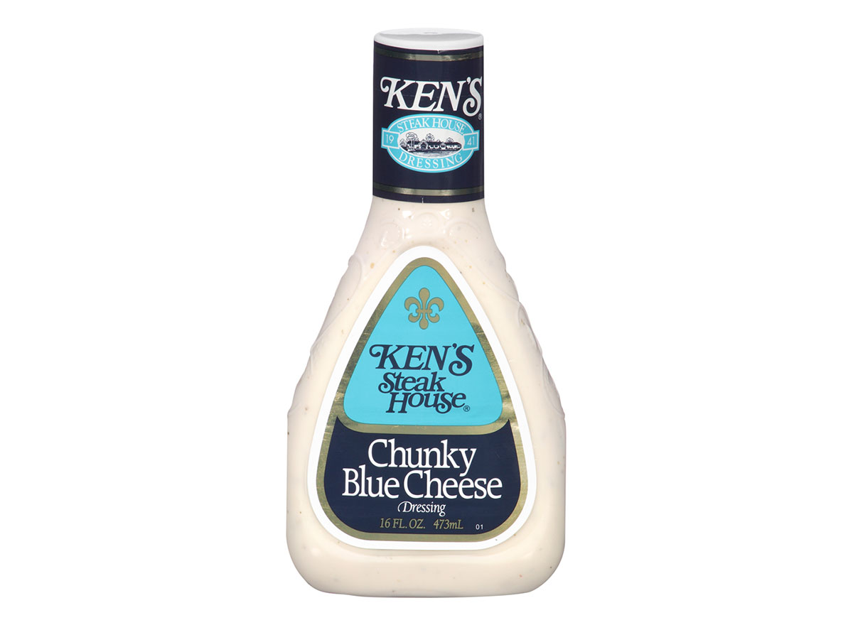bottle of kens chunky blue cheese dressing