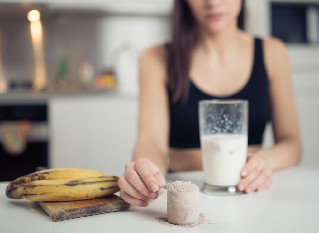 Woman with protein shake - how to lose weight overnight