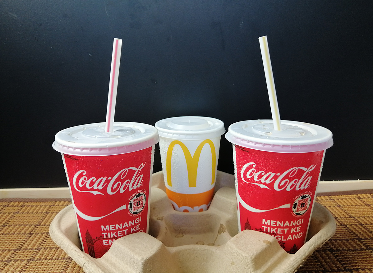 mcdonald's coca cola cups with straws