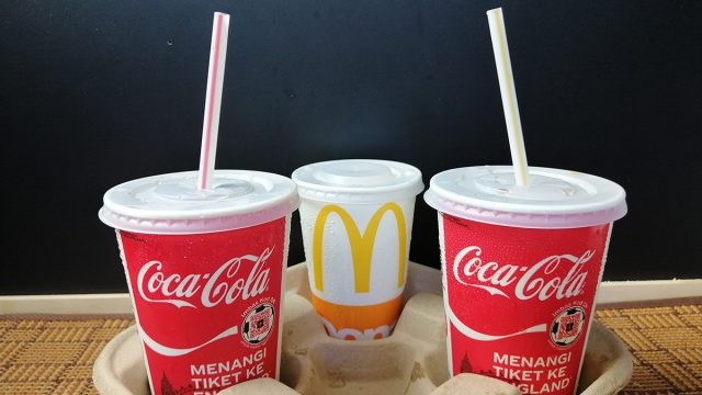 mcdonald's coca cola cups with straws