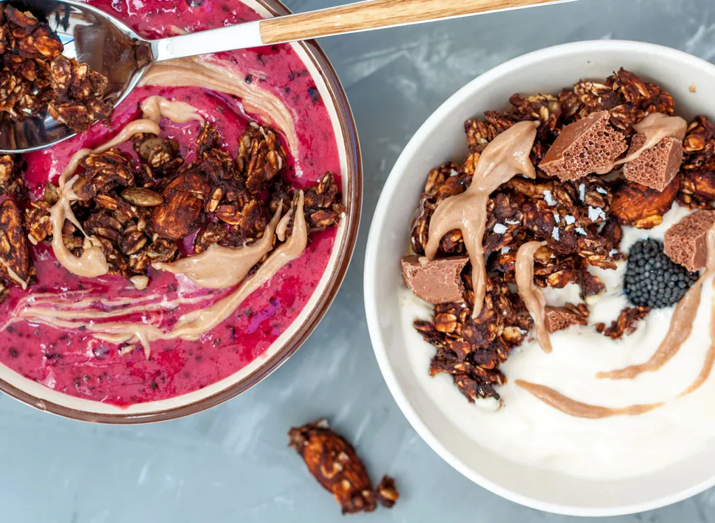 Nut butter in smoothie bowl