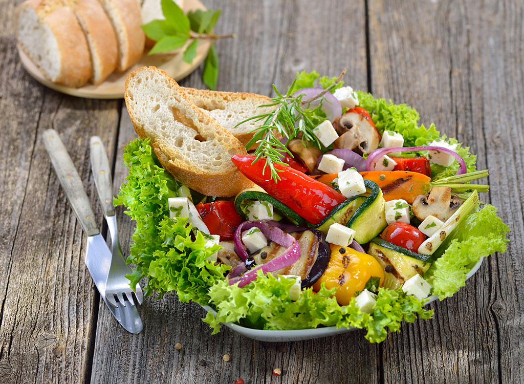 salad with bread