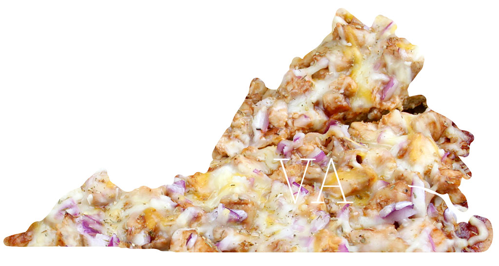 Virginia BBQ chicken pizza