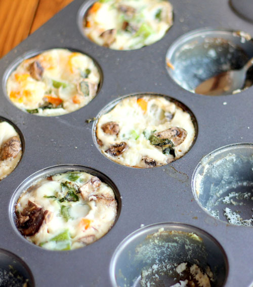 Muffin tin egg whites spoon