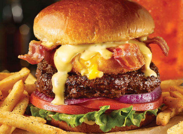 TGI Fridays mac and cheese burger
